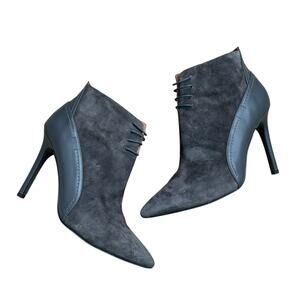 Halston Gray Suede Irene Stiletto Boots Sz 10